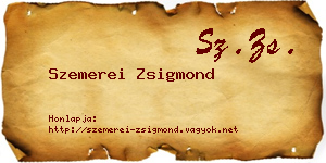 Szemerei Zsigmond névjegykártya