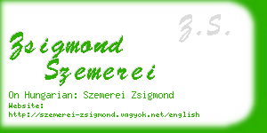 zsigmond szemerei business card